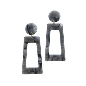 Gray Marble Acrylic Geometric Earrings